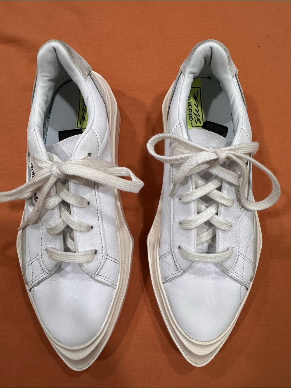 adidas White Men's Low-Top Leather Sneakers